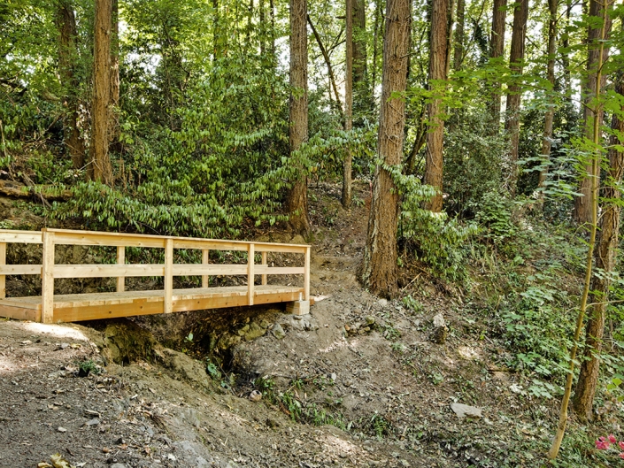 Taylor Made Retreat Addiction recovery bridge in outdoor quiet meditation space